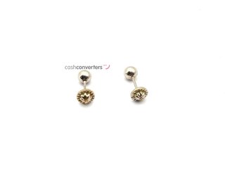 pendientes oro 18k con piedra con circonita
