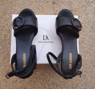 Sandalias cuña Don Algodón Negras T40
