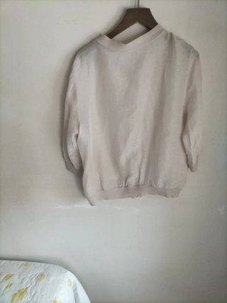 Cazadora Algo Bonito poliéster y lino beige