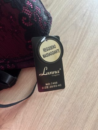 Sujetador encaje negro y rosa 85