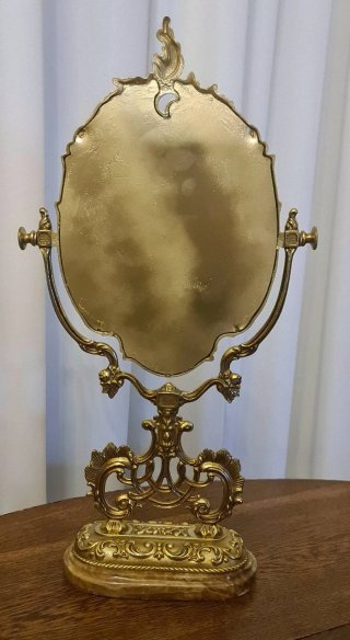 Specchio psiche bronzo dorato