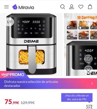 Freidora de Aire Digital DEIME 6.2QT Acero Inox