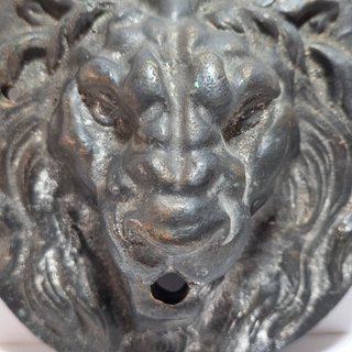 Mascherone Leone Fontana in Bronzo - Antico XIX s
