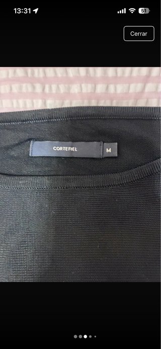 Blusa Cortefiel Drapeada Encaje Negro