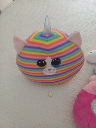 Set 3 cuscini peluche unicorno arcobaleno