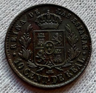 Moneda 10 Centimos de Real 1859. ISABEL II