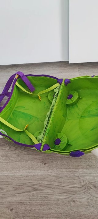Maleta infantil Trunki verde y morada