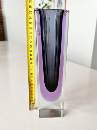 Jarrón Nason Murano Vintage Cristal Morado 26cm