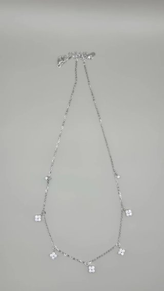 Collar Tréboles de Plata 925 y Moissanitas 45 cm