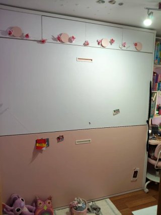 Litera Plegable Blanca y Rosa