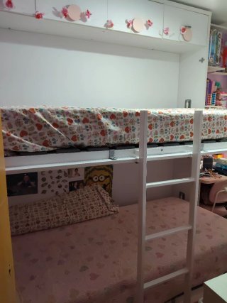 Litera Plegable Blanca y Rosa