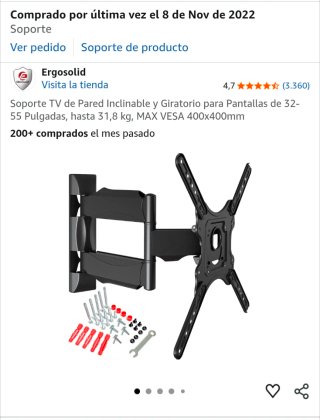 Soporte TV Ergosolid hasta 55' con brazo