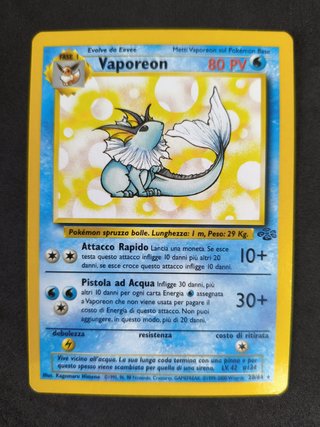 Carta Pokemon Vaporeon JU 28 ita