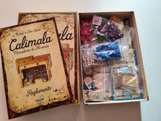Calimala juego de mesa. Una partida