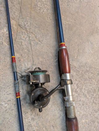 Cañas de pescar con carretes