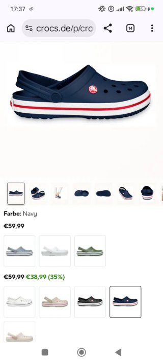 Sandalias Crocs Azul Marino con Detalles Rojos