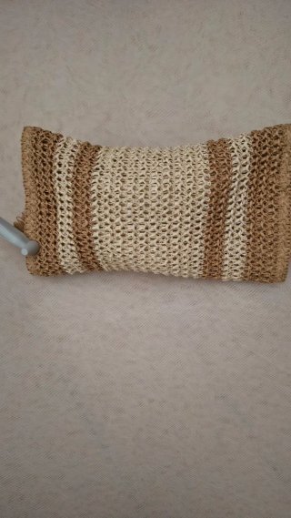 Cartera de mano fiesta beige y marrón