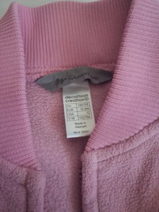 Sudadera Quechua rosa con cremallera