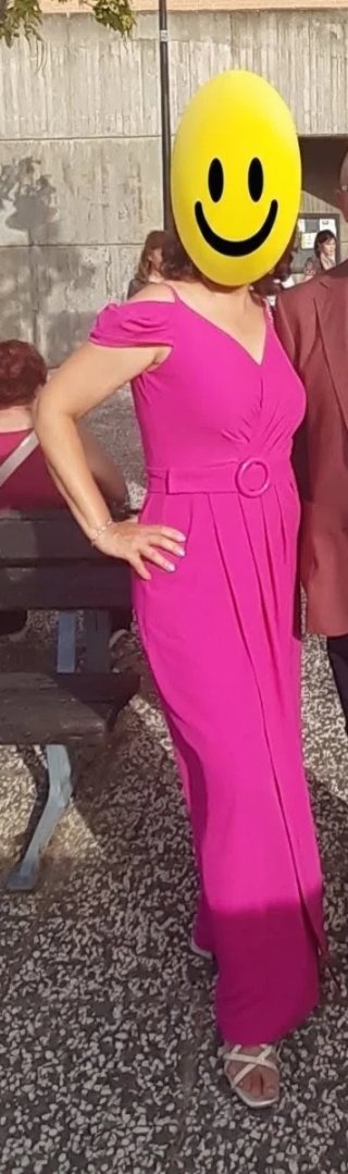 Vestido largo fiesta rosa (buganvilla)