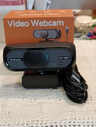 Webcam Full HD 1080P con micrófono y tapa