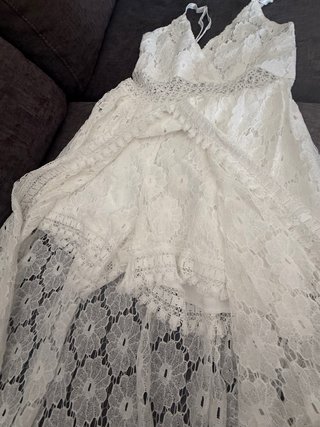 Vestido blanco encaje estilo ibicenco