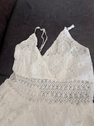 Vestido blanco encaje estilo ibicenco