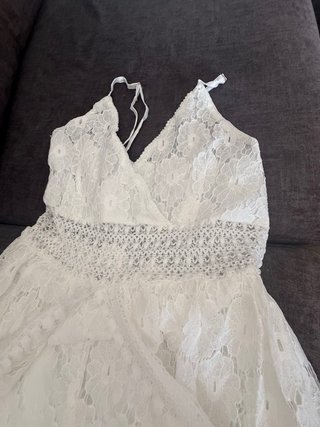 Vestido blanco encaje estilo ibicenco