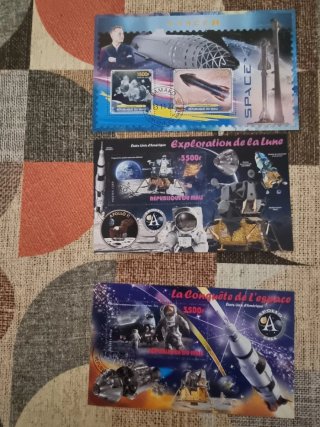 Sellos de Correo Espacial y Lunar Aeroespacio.
