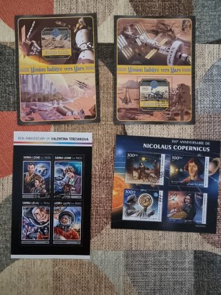 Sellos de Correo Espacial y Lunar Aeroespacio.