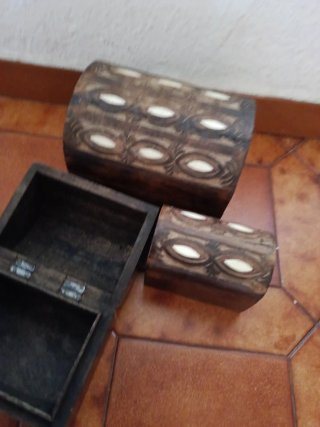 Juego 3 Cajas Madera Decoradas