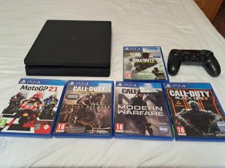 Consola PS4 Slim 500GB Negra + Mando + Juegos