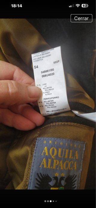 Abrigo Caballero Emilio Tucci Talla54 verde oscuro