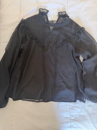 Blusa Zara Transparente Negra