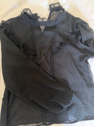 Blusa Zara Transparente Negra
