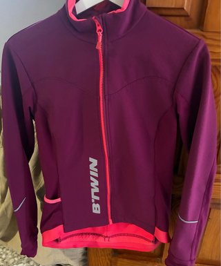 Chaquetas de Ciclismo Btwin Morada, rosa y verde