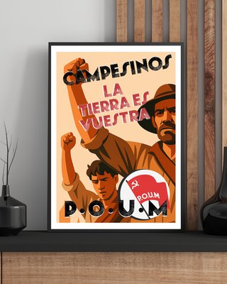 Cuadro POUM Guerra Civil Vintage A3