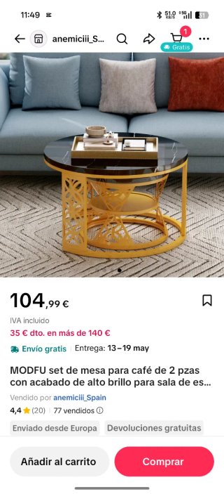 Mesa de Salón Moderna Exclusiva