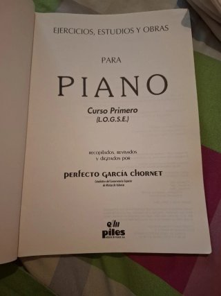 Libro Piano Ejercicios Perfecto García Chornet