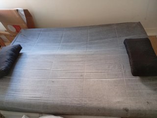 Sofá Cama Gris Tela