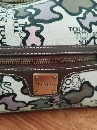 Bolso Tous Original  Lona Impermeable y Piel Marró