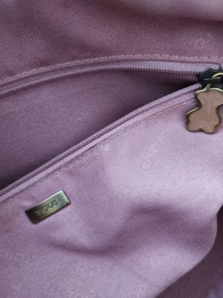 Bolso Tous Original  Lona Impermeable y Piel Marró