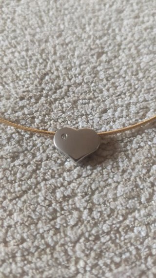 Collar rígido con corazón plateado
