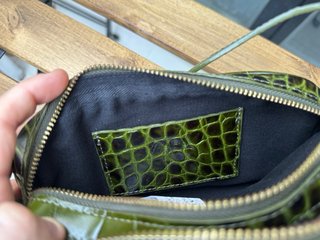 Borsetta in vera pelle effetto coccodrillo