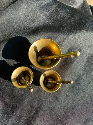 3 Almireces de Bronce con Mortero