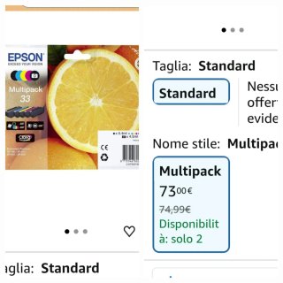 Cartucce Epson 33 Multipack Arancia Nuovo