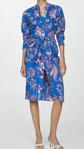 Vestido estampado floral con lazo
