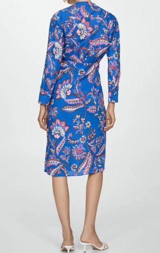 Vestido estampado floral con lazo