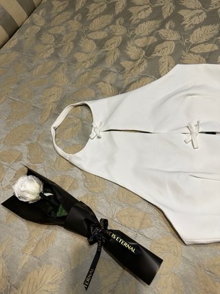 Top Zara Halter Blanco con Lazos