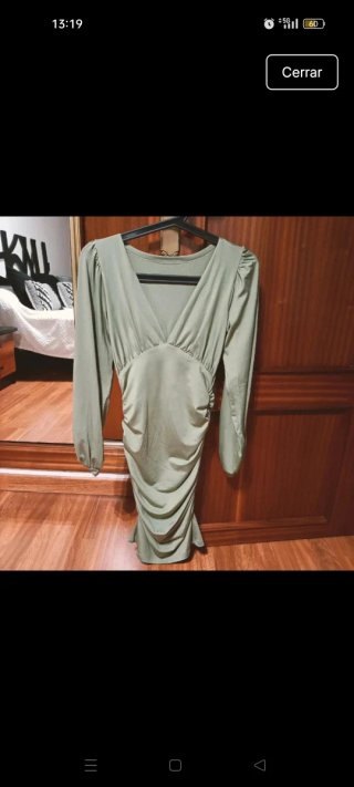 Vestido verde manga larga