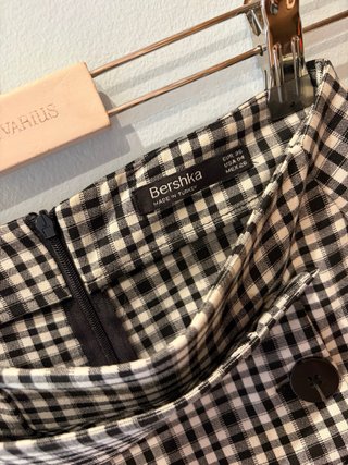 Falda pantalón de cuadros Bershka